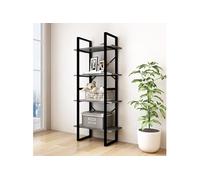 Bibliothèque à 4 niveaux Gris 60x30x140 cm Bois de pin massif806444