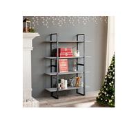 vidaXL Bibliothèque à 4 niveaux gris béton bois d'ingénierie