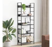 vidaXL Bibliothèque à 5 Niveaux, Meuble de Rangement, Étagère à Livres Salon Salle de Séjour Intérieur, Industriel, Chêne Bois d’Ingénierie