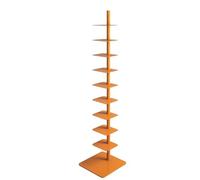 Bibliothèque à Dos En Métal à 9 Niveaux, Tour Verticale Pour Livres Pour Petits Espaces, Bibliothèque Rotative à 360 Degrés, Présentoir De Livres Idéal Pour La Maison Ou Le Bureau(Size:9,Color:orange)