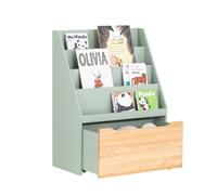 SoBuy Bibliothèque enfant Meuble de rangement Vert pastel Design scandinave KMB95-GR