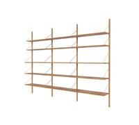 Bibliothèque à Trois Sections, 185,2 x 80 Cm, Chêne Naturel
