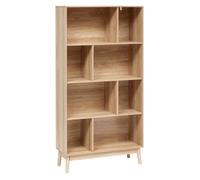 5 five simply smart 5Five - Bibliothèque ABANA Beige - 80x30x160cm - Bibliothèque de Rangement, Meuble de Salon Fonctionnel, Organisation Livres et Décoration