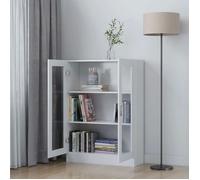 Bibliothèque/Armoire à vitrine - SWEETY - Blanc 82,5x30,5x115 cm Bois d'ingénierie B361