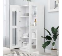 Bibliothèque/Armoire à vitrine - SWEETY - Blanc 82,5x30,5x150 cm Bois d'ingénierie B362