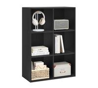 Bibliothèque Armoire WOLTU - 6 Cubes Compartiments - Casier en Bois d'Ingénierie - Noir
