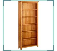 Bibliothèque - ASHATA - FHE244470 - Bois de chêne massif - 6 étagères - 80x22,5x180 cm