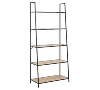Bibliothèque asymétrique 4 niveaux en MDF et Métal - Beige et Noir