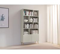 Bibliothèque avec 2 portes et 8 niches - Beige - NORSIM