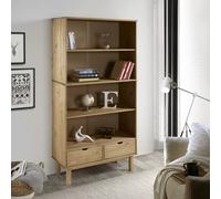 Bibliothèque avec 2 Tiroirs Marron Bois de Pin Massif Étagère Salon vidaXL