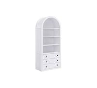 Bibliothèque avec 3 tiroirs et 4 niches en MDF - Blanc - MARALYN