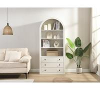 Bibliothèque avec 3 tiroirs et 4 niches en MDF - Blanc - MARALYN
