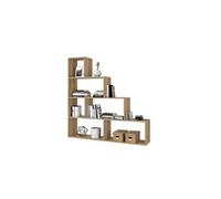 Bibliotheque avec 4 etageres coloris Chene Canadien en melamine - Dim: 145 x 145 x 29 cm --