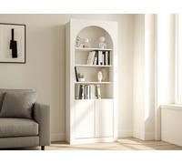 Bibliothèque avec 4 niches et 2 portes - Blanc - CYMORA