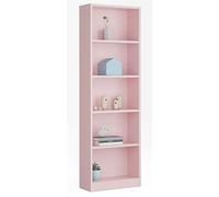 Bibliotheque avec 5 etageres coloris rose - Dim : H 180 x L 52 x P 25 cm --