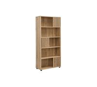 Bibliothèque GLIANA 5 niches en MDF Naturel clair 80x180x35cm