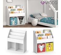 Bibliothèque enfant Vicco Luigi Blanc 72x79cm sans boîtes pliantes, Model 33176