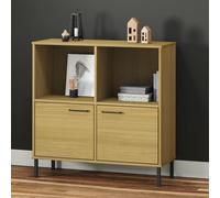 Bibliothèque avec Pieds en Métal 90x35x90,5 cm Bois Étagère Multicolore vidaXL