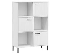Bibliothèque avec pieds en métal Blanc 90x35x128,5 cm Bois OSLO