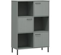Bibliothèque avec pieds en métal Gris 90x35x128,5 cm Bois OSLO