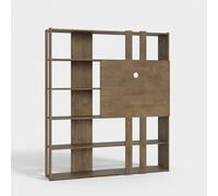 Bibliothèque avec porte-TV 6 étagères design moderne 178x36x204 Kato L
