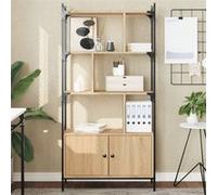 vidaXL Bibliothèque avec Portes Chêne Sonoma 76,5x30x154,5 cm Bois d'ingénierie