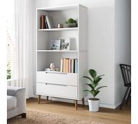 vidaXL Bibliothèque MOLDE Gris 85x35x170,5 cm Bois massif de pin