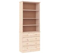 Bibliothèque avec tiroir ALTA - vidaXL - bois - 4 compartiments ouverts - 4 tiroirs - 77 x 35 x 186,5 cm(693872)
