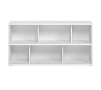 Bibliothèque basse finition bois blanc l140 cm epure