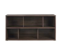 Bibliothèque basse finition bois foncé noyer L140 cm EPURE