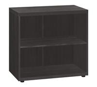 Bibliothèque basse Milano bois H 74 x L 80 cm noir ébène