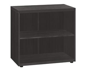 Bibliothèque basse Milano bois H 74 x L 80 cm noir ébène