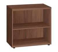 Bibliothèque basse Milano bois H 74 x L 80 cm noyer