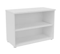 Bibliothèque basse sans porte L.100 x P.48 x H.72 cm - Corps Blanc - Top Blanc