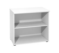 Bibliothèque basse sans porte L.80 x P.48 x H.72 cm - Corps Blanc - Top Blanc