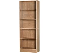 Bibliothèque - Bibliothèque indépendante à 5 étages - Trois étagères réglables - Pour le salon - A monter soi-même - Marron