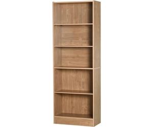 Bibliothèque - Bibliothèque indépendante à 5 étages - Trois étagères réglables - Pour le salon - A monter soi-même - Marron