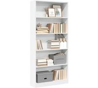 vidaXL Bibliothèque 80x24x176 cm – Bois d'ingénierie, étagères de rangement – Blanc