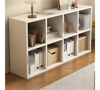 Bibliothèque blanche à 2 étagères de rangement, table d'appoint et meuble de bar à café pour petits espaces, bibliothèque basse pour le salon 75 x 27 x 120 cm - Élégante et fonctionnelle