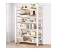 Bibliothèque Blanche de 218 cm, bibliothèque, étagère de Rangement à 6 Niveaux, étagère en métal, unités d'affichage for Salon/Maison/Bureau(120 * 31 * 218cm)