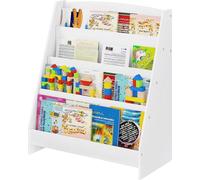 Bibliothèque blanche pour enfants - 4 étagères - Livres - Jouets - Chambre d'enfant - 70 x 30 x 60 cm