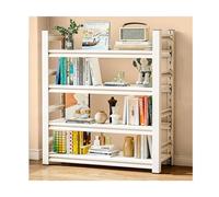 Bibliothèque Blanche sur Pied, bibliothèque en Acier, Hauteur 138 cm, étagère en métal à 4 Niveaux for Salon/Maison/Bureau(50 * 30 * 138cm-no Wheels)