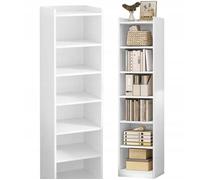 Bibliothèque blanche sur pied de style scandinave, hauteur 180 cm