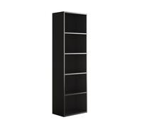 Vicco Bibliothèque Bob, Noir, 40x132cm | avec 5 compartiments, pour le rangement et la présentation de livres et de classeurs