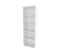 Bibliothèque Bob, 60x190cm avec 5 compartiments, Blanc, Vicco 40278