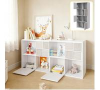 Bibliothèque Bois - Bibliothèque étagère Modulable - Bibliothèque d'angle 6 Niveaux- Pour Enfant,Adulte, Salon -60x30x125cm -Blanc