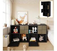 Bibliothèque Bois - Bibliothèque étagère Modulable - Bibliothèque d'angle 6 Niveaux- Pour Enfant,Adulte, Salon -60x30x125cm - Noir