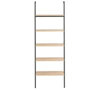 Bibliothèque - Brun - Étagère inclinée à 5 niveaux - pour salon - Marron clair et noir 64x35x185cm B4747