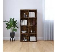 vidaXL Bibliothèque/Buffet Étagère à Livres Meuble de Rangement Salle de Séjour Maison Intérieur Chêne Fumé 66x30x130 cm Bois d'Ingénierie