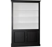 Bibliothèque Casa Padrino de style Art Déco, noire et blanche, dimensions : 168 cm de largeur x 254 cm de hauteur x 48 cm de profondeur